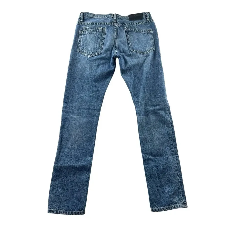 Helmut Lang MR 87 Heritage Slim Jeans Mens 30x30 Blue Denim Designer USA Made